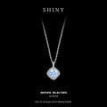 925 Sterling Silver Moissanite Pendant Necklace, Luxurious Clavicle Chain-0-5