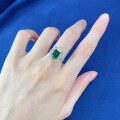 wholesale Silver jewelry new rectangular 2ct simulated emerald 7*9 ultra sparkle high carbon diamond-0-2