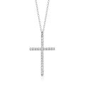 wholesale Sterling Silver S925 Women's Versatile Diamond-Studded Cross Pendant Choker Necklace, Cross-Border Hot-Selling Niche Design High-End Feel-0-4