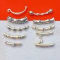 wholesale 999 Silver Heart Sutra Six-Character Mantra Bamboo Joint Blessing Character Curved Tube DIY Handmade Braided String Beaded Bracelet Hand Plate Accessory-0-0