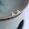 wholesale 9K Gold (AU375) Korean K Gold Earrings Wholesale Department, Zirconia Diamond Minimalist Triangle-0-4