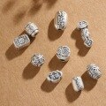 wholesale Pure silver 999 Thai silver spacer beads DIY accessories crystal bracelet making vintage barrel beads-0-3