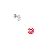 wholesale S925 Sterling Silver Moon Star Pendant Earrings with Screw Ball Threads for Cartilage Piercing-0-28