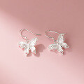 wholesale 990 Sterling Silver Fresh and Sweet Ins Style Niche Design Exquisite Lace Butterfly Ear Hook M06639-0-3