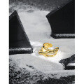 wholesale S925 sterling silver 500 Korean version INS niche design vintage distressed multi-layer wrapped irregular ring for women-0-1