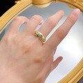 wholesale S925 silver gold-plated trendy ins-style full star ring in romantic jewelry series-0-3