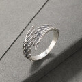 wholesale S925 Sterling Silver Angel Wing Ring, Niche Design, Personality Band, Adjustable Index Finger Ring, Cross-Border New Accessory-0-0