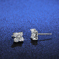 S925 Silver Four-Leaf Clover Earrings with Moissanite-0-1