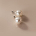 wholesale S925 Sterling Silver Synthetic Pearl Spiral Ear Studs Ins Style Design Sense Elegant Ear Jewelry for Women M03467-0-3