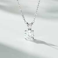 Silver 1ct D Color Four-Prong Cowherd Necklace Moissanite Cross-border Wholesale-1-carat high-carbon diamond - XL417  925 silver