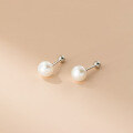 wholesale S925 Sterling Silver Korean Minimalist Pearl Thread Earrings Ins Style Commuter Jewelry M0668-0-0