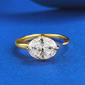 wholesale S925 Gold-Plated Silver Oval 7*9 Solitaire Egg Ring,Ins Style Fashion-0-2