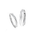 wholesale [metal: 925 Sterling Silver] Mobius 925 Sterling Silver Couple Rings, Light Luxury Fashion High-end Sense Couple Rings for Women, 520 Valentine's Day Gift-0-4