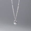 wholesale S925 sterling silver retro luxury heart-shaped pendant with openwork and small lock necklace D9250-0-3