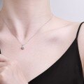 925 Sterling Silver Minimalist Square Necklace Set with Moissanite-0-2