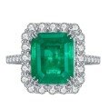 wholesale S925 silver style 5ct simulated emerald cut 10*12 geometric ring cross-border edition-0-4