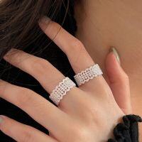wholesale S925 Sterling Silver Simple and Light Luxury Lace Edge Ring for Women, Korean Ins Trend, Versatile and Niche Openable Ring-Sterling silver