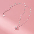 wholesale S925 Silver Light Luxury Sweet Ins Style Niche Design Exquisite Diamond-Inlaid Heart Glow Necklace Y02043-0-3