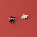 wholesale S925 Sterling Silver Korean Style Minimalist Fashion Black Cat Stud Earrings Summer Fresh Student Ear Jewelry M00657-0-3
