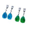 wholesale Metal: 925 Sterling Silver, ZHUOZHFAN Jewelry Style Simulated Emerald Stud Earrings, Vintage-inspired Earrings for Export Hot-Selling Accessories-0-4