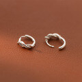 wholesale S925 Silver Knot Earrings Korean Style Fresh Knot Hoop Earrings Ins Minimalist Niche Accessories M02342-0-4