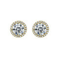 wholesale 925 Sterling Silver Cross-Border New D Color Moissanite Stud Earrings Classic Four-Prong Light Luxury High-End Women's Earrings-0-3