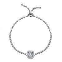 Sterling Silver Moissanite Rectangle Zuma Green Box Chain Women's Minimalist-2CT set with moissanite  925 silver