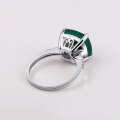 wholesale S925 sterling silver designer natural green agate ring with a large gemstone, exuding European and American personality and elegance-0-2