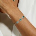 wholesale S925 Sterling Silver with Diamond European and American New Light Luxury Vintage Cultivated Emerald Bracelet, Cross-Border Exclusive-0-1