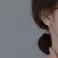 wholesale S925 Silver Round Light Bead Synthetic Ear Studs for Women, Japanese and Korean Style Small Fresh Minimalist Ear Accessories G6939-0-4