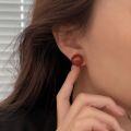 wholesale S925 Sterling Silver Natural Red Agate Stud Earrings Women New Trendy Niche Design Versatile Elegant Earrings-0-0