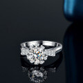 S925 Silver Moissanite Cross Women's Stackable Ring 1 Carat Full Diamond-0-2