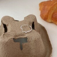 wholesale S925 Sterling Silver ECG Wave Ring for Women, Light Luxury Minimalist Adjustable Open Band-Sterling silver