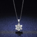 925 Silver 1ct Moissanite Snowflake Pendant Necklace for Women-0-2