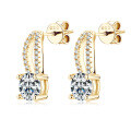 S925 Sterling Silver D-color Moissanite Bow Earrings-0-35