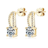 S925 Sterling Silver D-color Moissanite Bow Earrings-Style S [Clearance Sale with Free Shipping] K Gold  925 Silver
