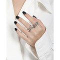 wholesale S925 Sterling Silver Korean Version Ins Niche Design Multi-Layer Wrap Wide Band Ring for Women-0-2