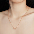 Sterling Silver 1ct Moissanite Bow Pendant Necklace-0-3