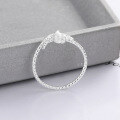 wholesale S925 Sterling Silver Bow Ballpoint Ring Adjustable Minimalist Luxury Index Finger Ring Factory Direct-0-3