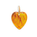wholesale Metal material first, Dunli Jewelry source wholesale new fashionable commuting lightweight luxury high-end synthetic amber heart pendant-0-4