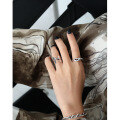 wholesale S925 Sterling Silver Korean Knit Design Silver Ring, Ins Minimalist Style, Retro Distressed Twist-0-3