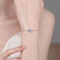 S925 Sterling Silver Moissanite Women's Bracelet, Square Irregular Design, Simple and Versatile-0-2
