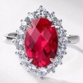wholesale S925 Sterling Silver Gold Plated Bold and Exaggerated Cultured Ruby Ring in European and American Style, Light Luxury High-End Sense for Wholesale-0-3