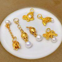 wholesale Gold-Plated Sterling Silver Mermaid Tail Rose Pearl Accessory Bracelet Necklace Braiding String DIY Handcraft Spacer Bead Semi-Finished-Fishtail Diliu 2