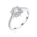 wholesale 925 Silver Foreign Trade Bestseller Sunflower Ring for Women, Small and Niche, High-End Sense, Women's Ring, Wedding Ring, Star Flower Ring, Ins Style-0-1