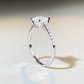 wholesale 925 Silver Square Moissanite Ring for Women, 6X6 Four-Prong Solitaire Moissanite Ring, Cross-Border Live Streaming Best-Seller, Wholesale-0-3