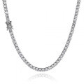 S925 Silver Moissanite Single Row Tennis Chain in 3mm, 4mm, 5mm, 65mm-0-3