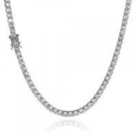 S925 Silver Moissanite Single Row Tennis Chain in 3mm, 4mm, 5mm, 6.5mm.-4mm (15cm)  925 Silver