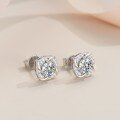 wholesale S925 Sterling Silver Moissanite Stud Earrings for Women, Small Windmill Earrings with Unique and Stylish Design, Fashionable and Luxurious-0-1
