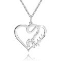 wholesale Metal: 925 Sterling Silver Cross-Border Best-Seller Two Names Heart Necklace Corporate Team Creative Gift-0-4